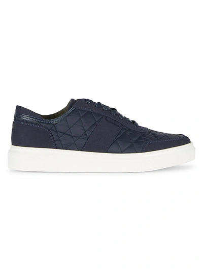 Barbour Mens Black Liddesdale Quilted Shell And Woven Low-top Trainers 8 In Navy
