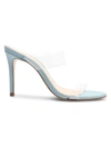 Schutz Ariella Vinyl Mules In Wonder Blue