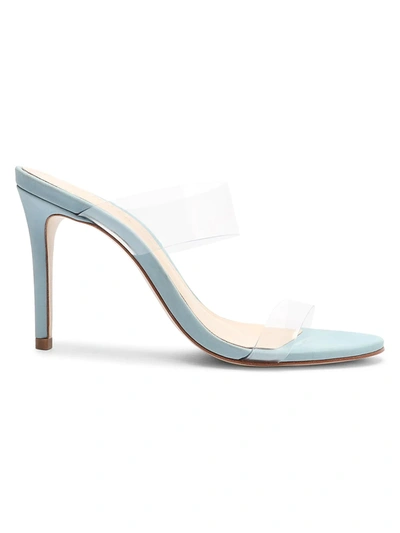 Schutz Ariella Vinyl Mules In Wonder Blue