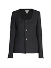 BOTTEGA VENETA COMPACT WOOL SCOOPNECK JACKET,400014261351