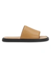 BOTTEGA VENETA MEN'S MINIMALIST LEATHER SLIDES,400014352400