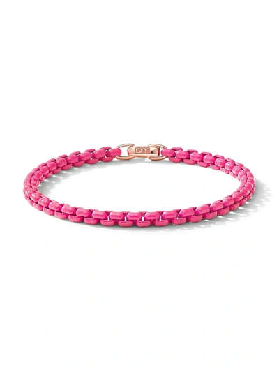 David Yurman 14k Rose Gold Bel Aire Bracelet In Rose Gold/ Hot Pink