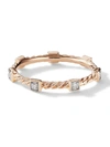 DAVID YURMAN WOMEN'S CABLE COLLECTIBLES 18K ROSE GOLD DIAMOND STACK BAND RING,400014453230