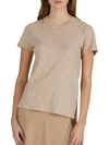 Atm Anthony Thomas Melillo Slub Jersey Schoolboy Crewneck T Shirt In Camel