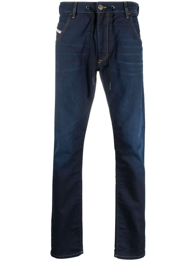 Diesel Krooley Tapered Drawstring Jeans In Blau