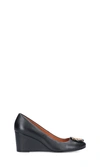 Tory Burch Logo Medallion Wedge Pump In Black