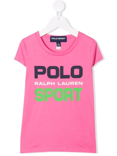 Ralph Lauren Kids' Fuchsia T-shirt For Girl With Logo In 粉色