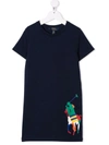 Polo Ralph Lauren Logo-printed T-shirt Dress In 蓝色