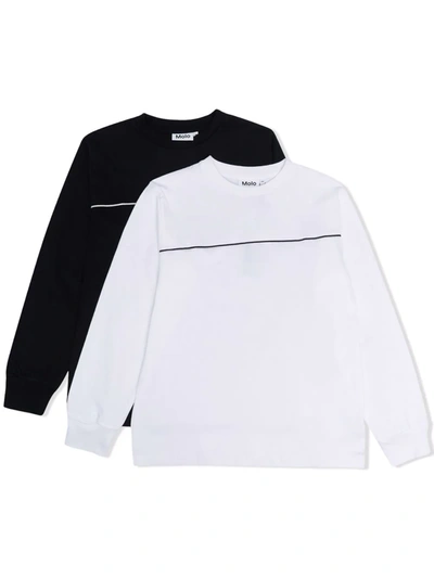 Molo Teen Set Of Two Crew Neck Sweatshirts In 白色