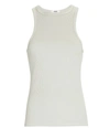 Agolde Sleeveless Ribbed Tank Top In Light Green