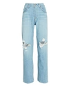 Grlfrnd Blue Bella Low Rise Boyfriend Jeans In Fair