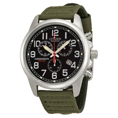 Citizen Eco-drive Chronograph Black Dial Mens Watch At0200-05e In Black / Green