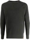 ASPESI PANELLED RIBBED-KNIT PULLOVER