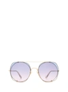 Chloé Ch0042s Rectangular-framed Metal Sunglasses In Gold