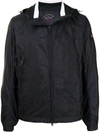Paul & Shark Logo Patch Hooded Windbreaker In Blue