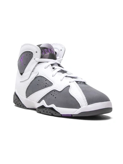 Jordan Kids' Air  7 Retro "flint 2021" Sneakers In White/purple/grey