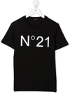 N°21 Kids' Logo-print Cotton T-shirt In Black