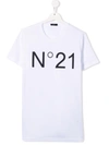 N°21 TEEN LOGO-PRINT COTTON T-SHIRT