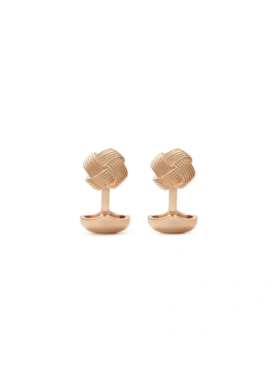 Babette Wasserman Origami Knot Motif Rose Gold Cufflinks In Metallic