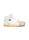 LANVIN X GALLERY DEPARTMENT HAND PAINT HIGH TOP LEATHER SNEAKERS