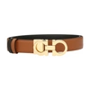 Ferragamo Reversible Leather Gancini Belt In Sella