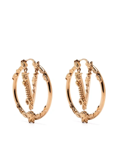 Versace Gold Virtus Hoop Earrings