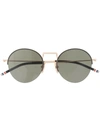 Thom Browne Round-frame Sunglasses In Black
