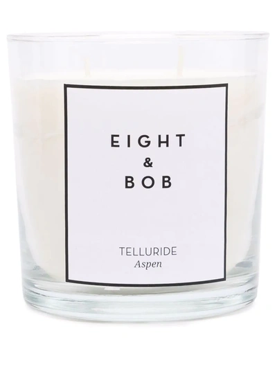 Eight & Bob Telluride Wax Candle And Holder In White