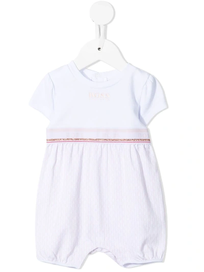 Bosswear Babies' Logo-print Elasticated Waistband Romper In White