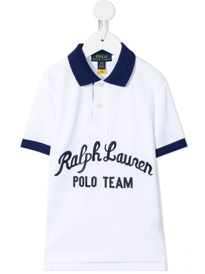 Ralph Lauren Polo Team Cotton Mesh Polo Shirt In White