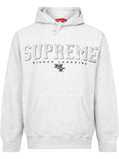 Supreme Gems Logo-print Hoodie In Grey