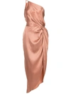 MICHELLE MASON TWIST-KNOT SILK DRESS