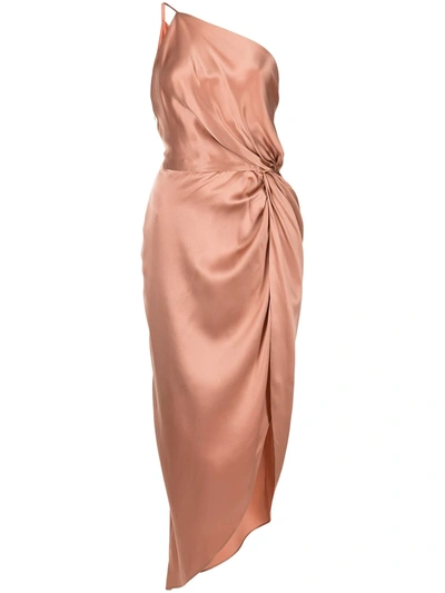 Michelle Mason Twist-knot Silk Dress In Pink