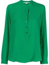 Stella Mccartney Silk Crepe De Chine Tunic Blouse In Grün