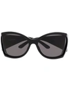 Balenciaga Void Butterfly-frame Sunglasses In Schwarz