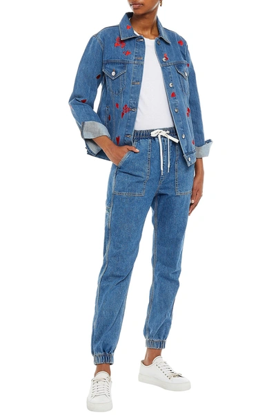 Etre Cecile Embroidered Denim Jacket In Blue