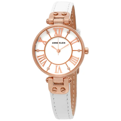 Anne Klein White Dial Ladies Watch 2718rgwt In Gold Tone,pink,rose Gold Tone,white