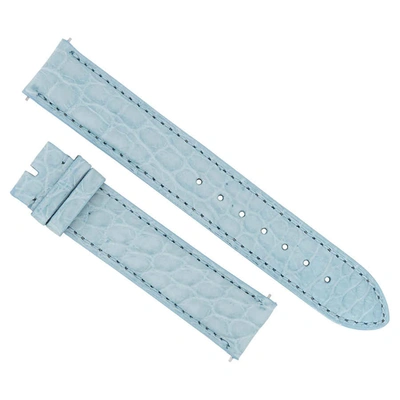 Hadley Roma Matte Baby Blue 19 Mm Alligator Leather Strap