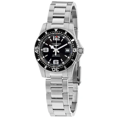 Longines Hydroconquest Automatic Black Dial Ladies Watch L328445 In Black,silver Tone,white