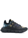 Versace Trigreca Medusa Renaissance-print Sneakers In 黑色