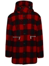Dsquared2 Checked Single-breasted Coat In Red