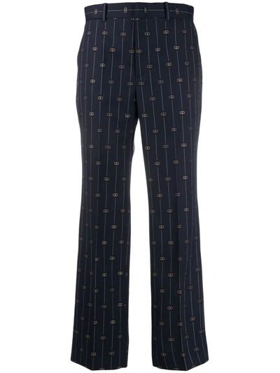 Gucci Gg Straight Leg Trousers In Cielo
