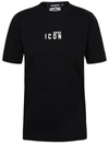 DSQUARED2 BLACK ICON MINI LOGO COTTON T-SHIRT