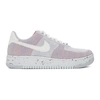 Nike Grey & Red Air Force 1 Crater Flyknit Sneakers In Wolf Grey/white/pure Platinum/gym Red