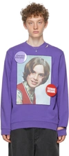 RAF SIMONS PURPLE DISTRESSED 'TEENAGE DREAMS' SWEATSHIRT