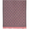 Gucci Logo-print Wool Scarf, Graphite/pink In 1272 Pink