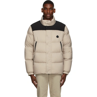 Moncler Timsit Panelled Quilted Down Jacket In Beige