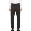 BOTTEGA VENETA BROWN HERRINGBONE STRIPE TROUSERS