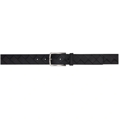 Bottega Veneta 3.5cm New Intreccio Buckle Leather Belt In Black