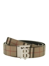 BURBERRY TB 40 PLAQUE RVS - REVERSIBLE BELT WITH VINTAGE CHECK AND MONOGRAM PATTERN,8042487 A7026